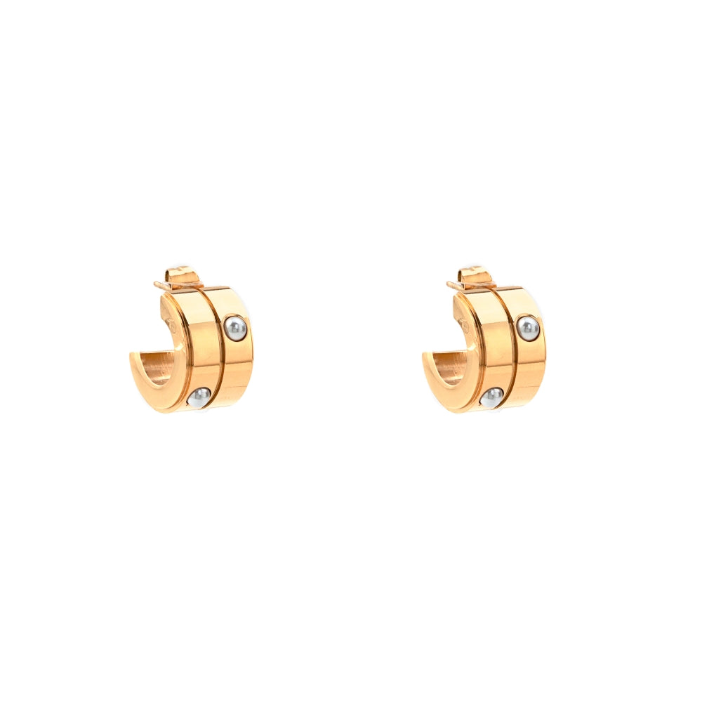 brinco argola em aço inoxidável em dourado ou prateado