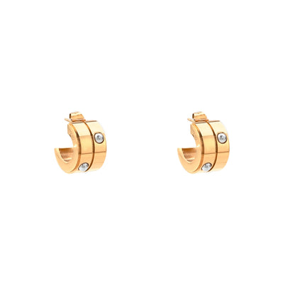 brinco argola em aço inoxidável em dourado ou prateado