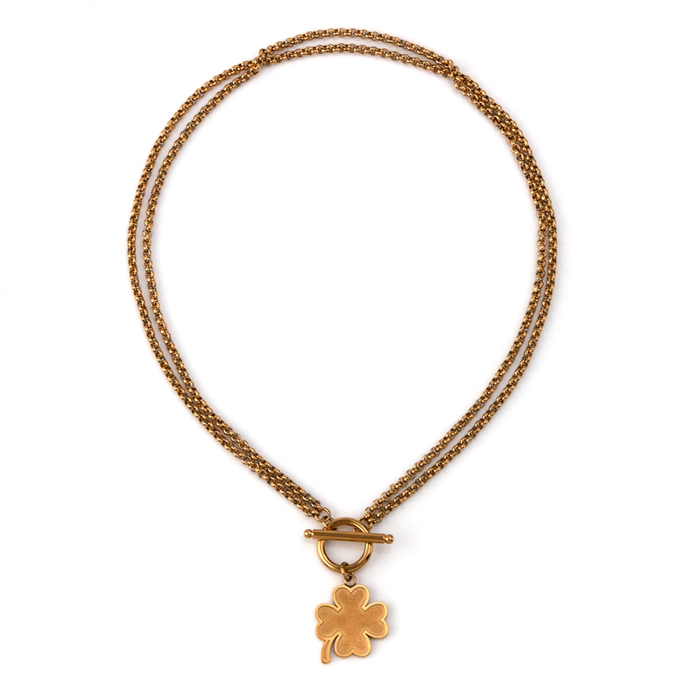 colar em aço inoxidável em dourado ou prateado