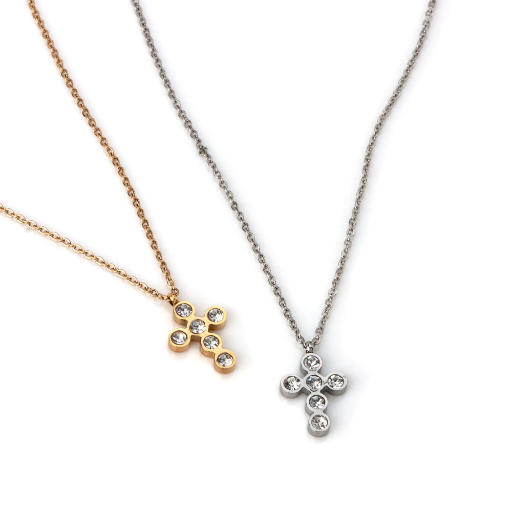 colar em aço inoxidável em dourado ou prateado
