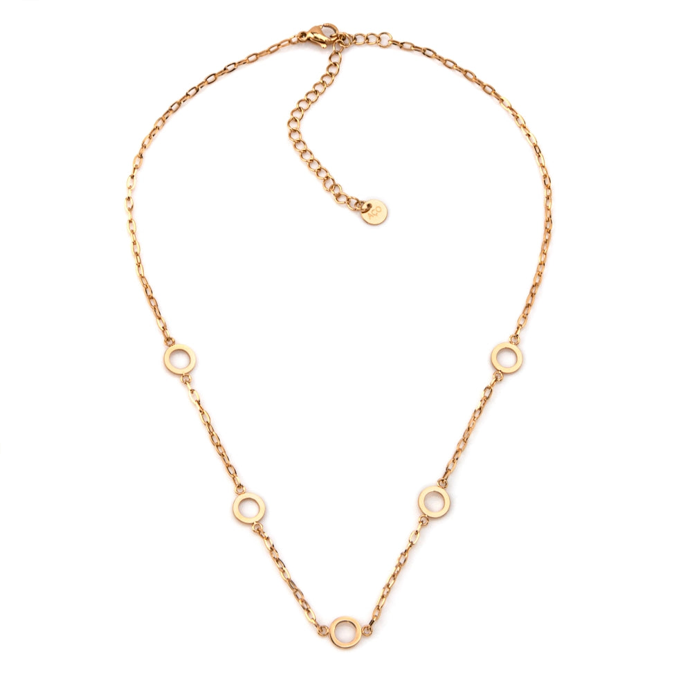 colar em aço inoxidável em dourado ou prateado