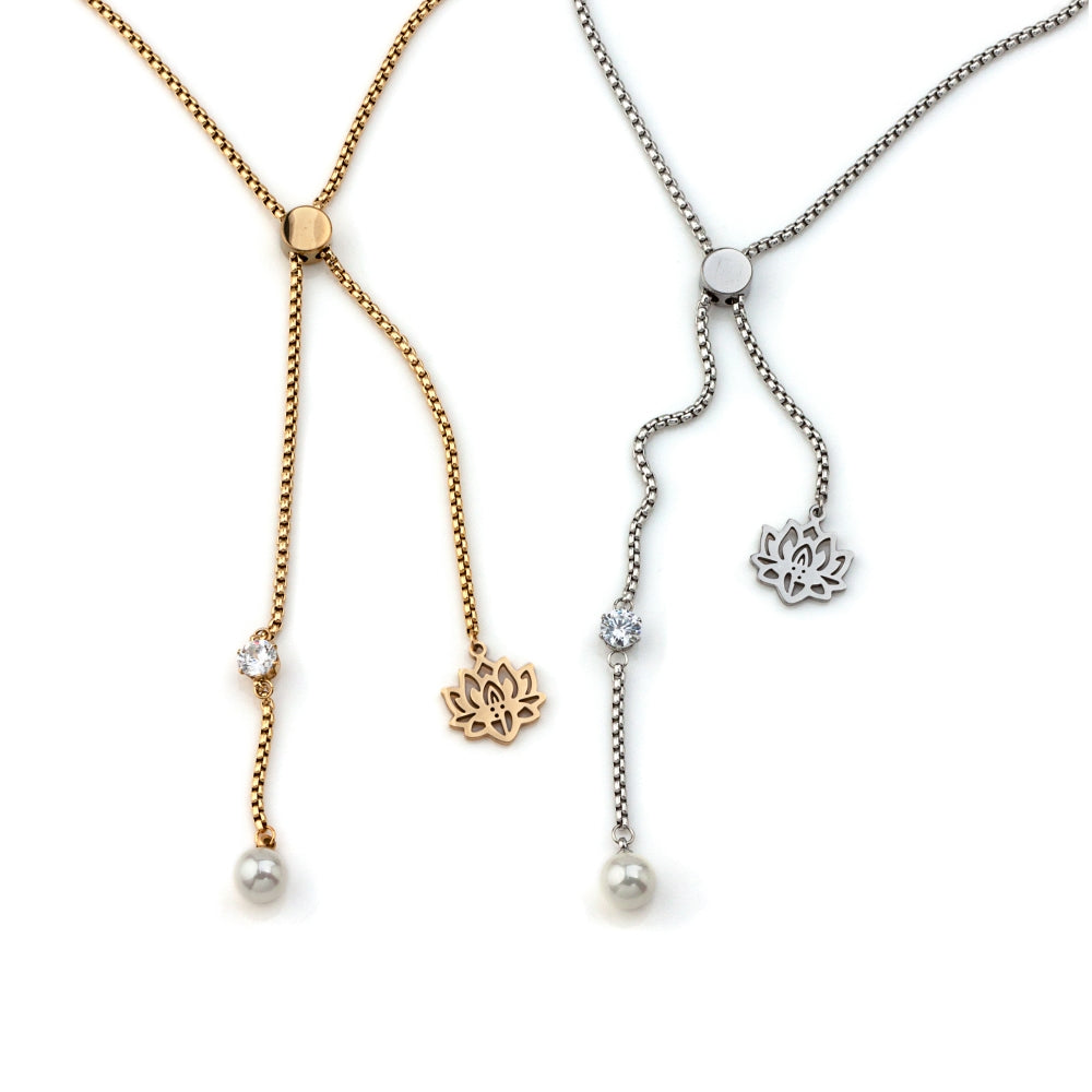 colar em aço inoxidável em dourado ou prateado