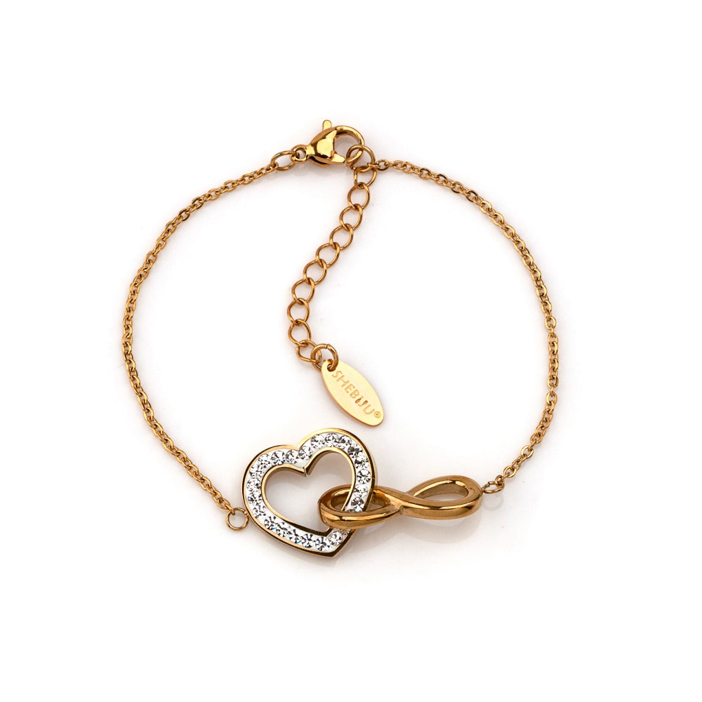 pulseira em aço inoxidável em dourado ou prateado
