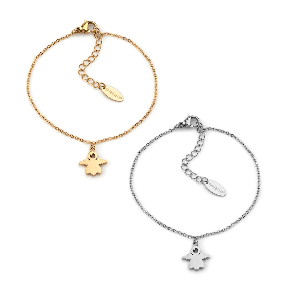 pulseira em aço inoxidável em dourado ou prateado