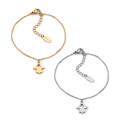 pulseira em aço inoxidável em dourado ou prateado