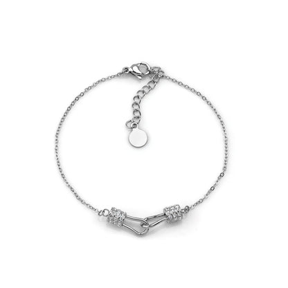 pulseira em aço inoxidável em dourado ou prateado