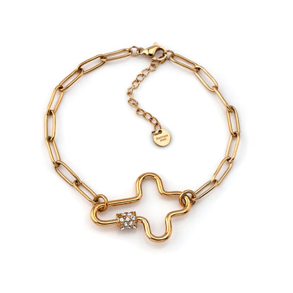 pulseira em aço inoxidável em dourado ou prateado