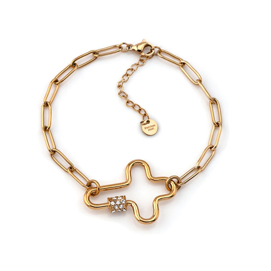 pulseira em aço inoxidável em dourado ou prateado