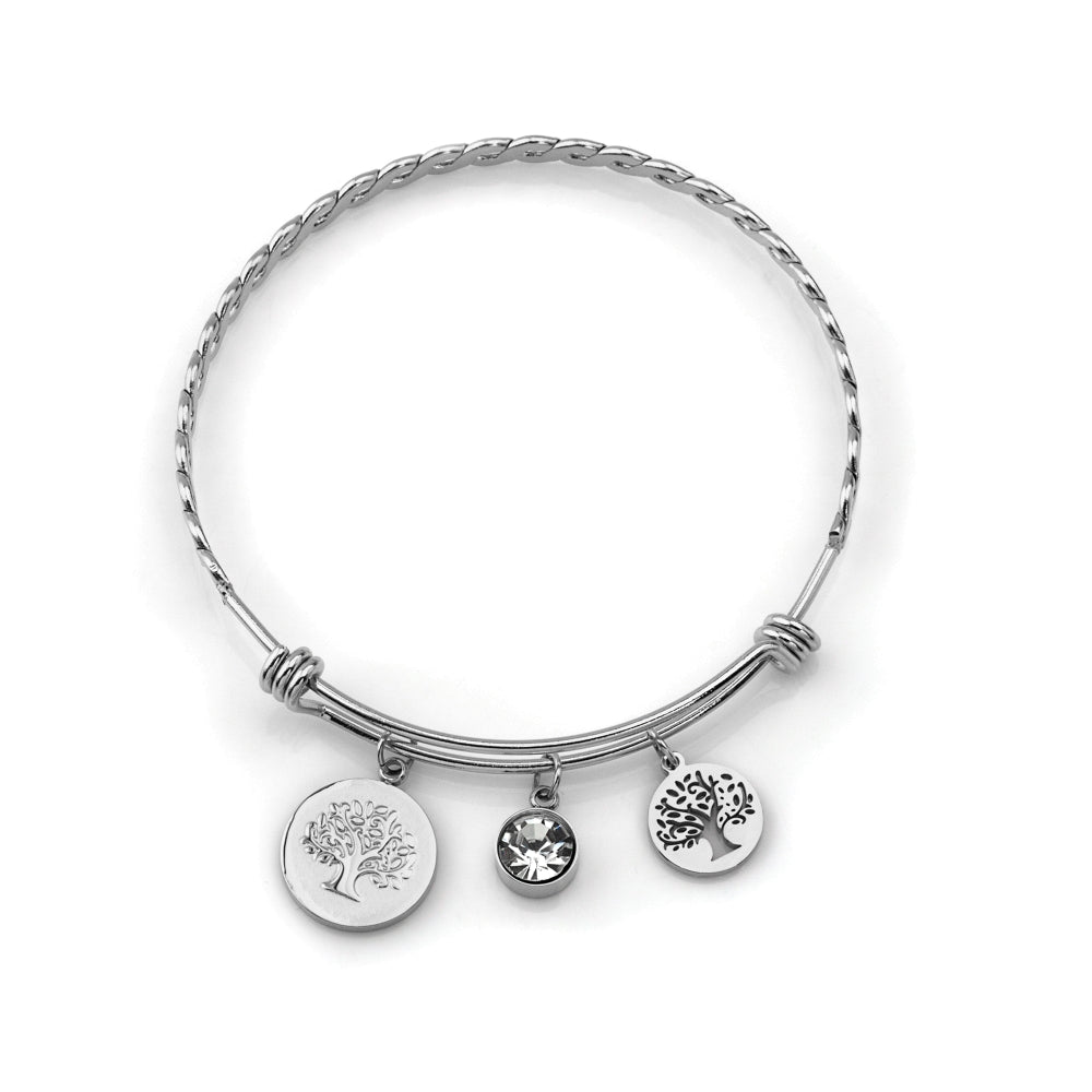 pulseira em aço inoxidável em dourado ou prateado