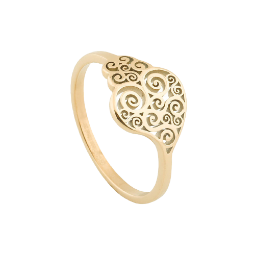 anel em aço inoxidável em dourado ou prateado